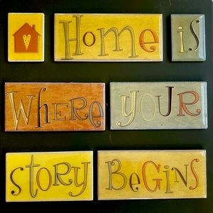 9”x9” plaque -Home is Where your Story Begins